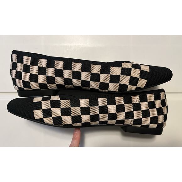 Vivaia Checker Margot 2.0 Flats Square Toe V-Cut Shoe Size 41 US 10-10.5 Preppy - Picture 9 of 11